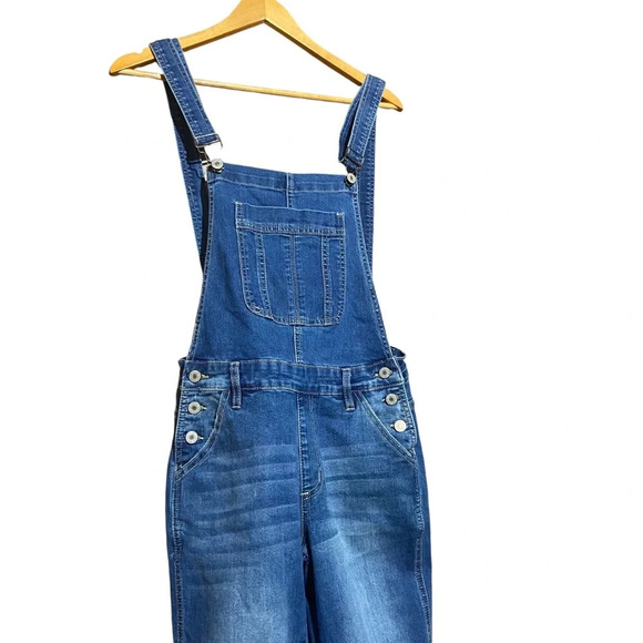KanCan Cleo-Allie Distressed Denim Overalls KC5088M Size Small - Picture 6 of 14